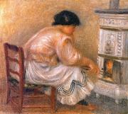 Pierre-Auguste Renoir Femme au coin du poele oil painting reproduction